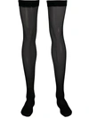 Wolford Black Ultra Sheer 10 Stay-up Tights In Black