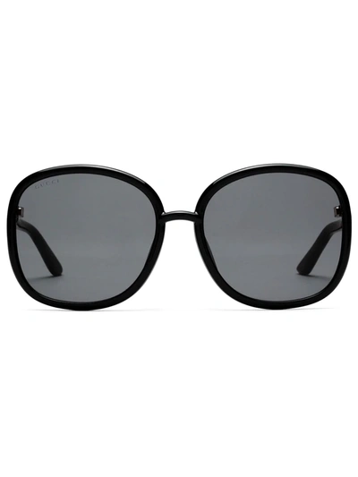 Gucci Horsebit Round Frame Sunglasses In Black