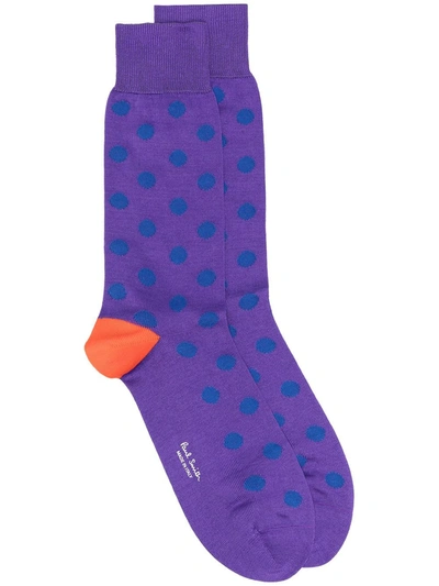Paul Smith Polka-dot Socks In Purple
