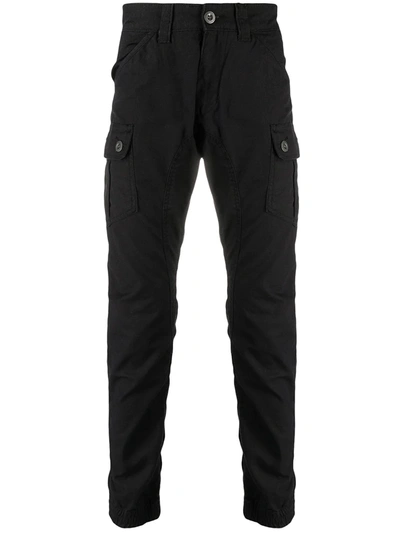 Alpha Industries Straight-leg Cargo Trousers In Black