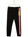 Dsquared2 Teen Logo Stripe-print Track Pants In Black