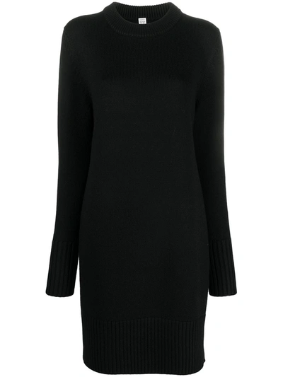 Totême Black Merino Slit Knit Sweater