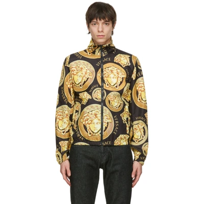 Versace Medusa Amplified-print Lightweight Jacket In Gold