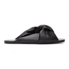 Balenciaga Women's Drapy Leather Slide Sandals In 1000 Black