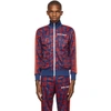 Palm Angels Broken Monogram Track Jacket In Blue Red