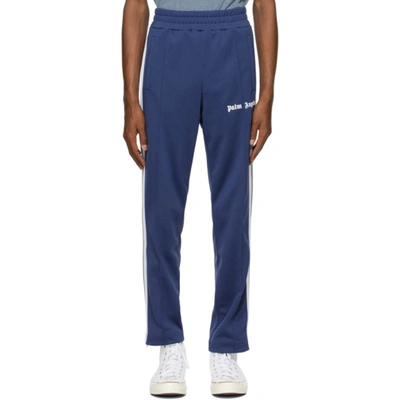 Palm Angels Side-stripe Straight-leg Track Trousers In Blue