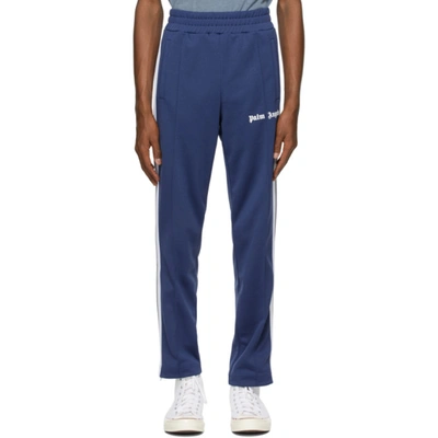 Palm Angels Side-stripe Straight-leg Track Pants In Blue