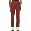 Palm Angels Burgundy College Slim Track Pants In Red