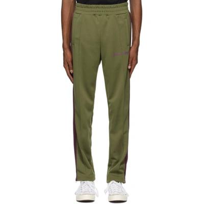 Palm Angels College Slim-fit Track Trousers In Green,purple