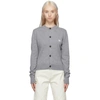 ACNE STUDIOS GREY CREWNECK PATCH CARDIGAN