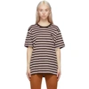 ACNE STUDIOS ACNE STUDIOS PURPLE AND BROWN STRIPED CLASSIC-FIT T-SHIRT