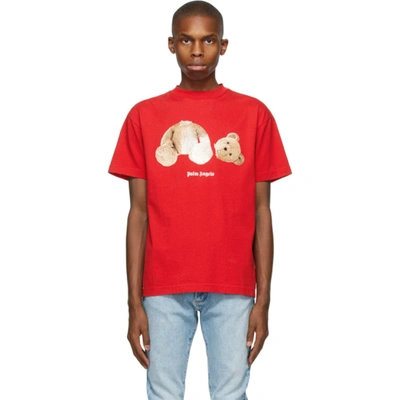 Palm Angels Bear-print T-shirt In Red