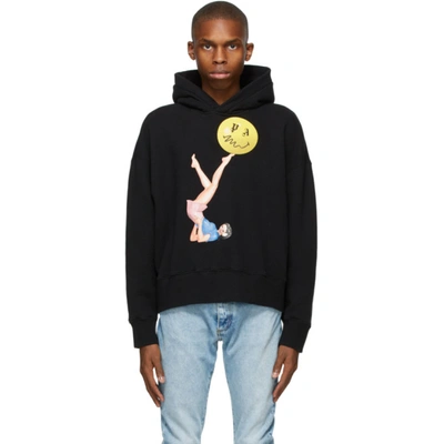 Palm Angels Black Smiley Edition Juggler Pin-up Hoodie