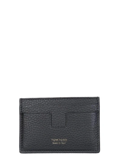 Tom Ford Men's Calf Leather Card Holder In Black