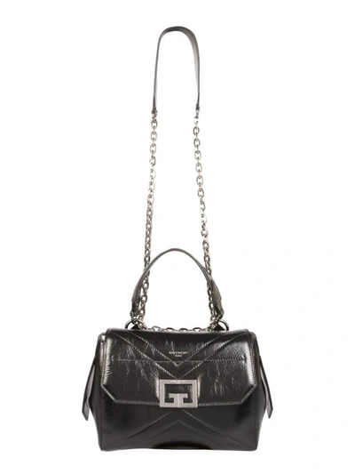 Givenchy Id Flap Small Handbag In Black Leather In 001-black
