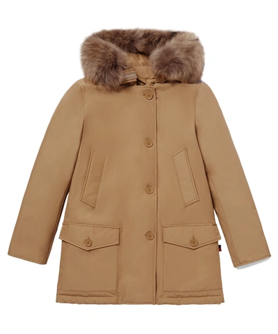 Woolrich Arctic Parka Detachable Fur In Gold Khaki