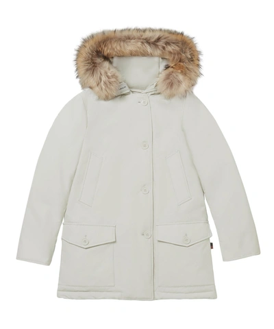 Woolrich Arctic Parka Detachable Fur In White Stone