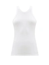 Totême Ribbed Scoop-neck Organic Cotton-blend Tank Top In White