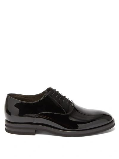 Brunello Cucinelli Men's Patent Leather Tuxedo Shoes In Black