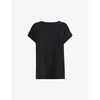 Allsaints Womens Optic White Imogen Cotton-jersey T-shirt M/l In Black