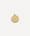 Monica Vinader Gold Plated Vermeil Silver Ziggy Round Pendant Charm In Gold