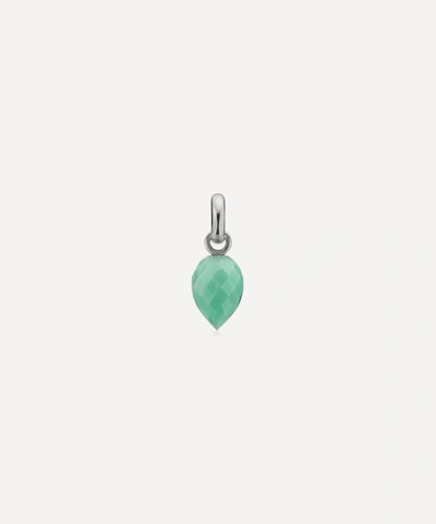 Monica Vinader Silver Fiji Bud Chrysoprase Pendant Charm