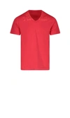 Maison Margiela Slogan-print V-neck T-shirt In Red