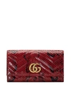 GUCCI GG MARMONT PYTHON CONTINENTAL WALLET