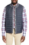 Barbour 'essential' Tailored Fit Mixed Media Vest In Dnu/mid Grey