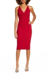 Dress The Population Anita Crepe Cocktail Dress In Garnet