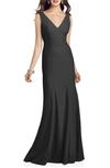 Dessy Collection Sleeveless Seamed Bodice Trumpet Gown In Black