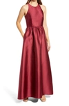 ALFRED SUNG SATIN A-LINE GOWN,D707