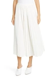 Co Essentials Pleated Midi Skirt In Ivory