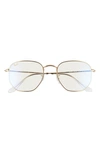 Ray Ban 54mm Round Optical Glasses In Shiny Gold