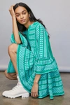 Devotion Twins Embroidered Ella Tunic Dress In Green