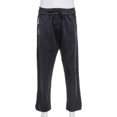 Pre-owned Off-white Black Knit Diagonal Brushed Stripe Detail Track Pants Xl