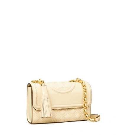 Tory Burch Small Fleming Convertible Shoulder Bag In New Cream