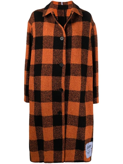 Mcq Swallow Foam Check Coat In Orange