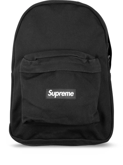 Supreme Logo Canvas Backpack In Black
