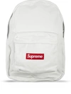 Supreme Logo Canvas Backpack In White