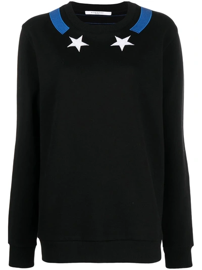 Givenchy Star-embroidered Sweatshirt In Black