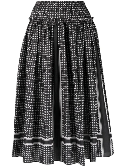 Steffen Schraut Spot-print Flared Skirt In Black
