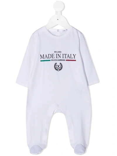 Dolce & Gabbana Babies' Made In Italy Pajamas In White