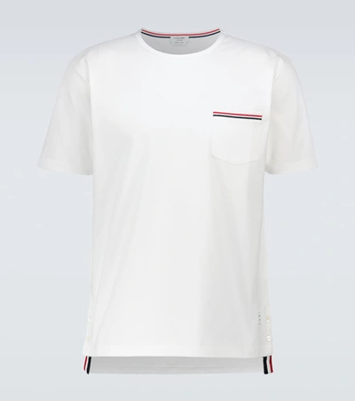 Thom Browne Short-sleeved Cotton T-shirt In White