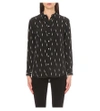Equipment Slim Signature Silk Lightning-print Shirt In True Black