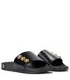 Balmain Embossed-button Slides In Black