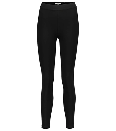 Vince Black Cropped Stretch-jersey Leggings