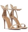 AQUAZZURA BOW TIE 105 SUEDE SANDALS,P00526960