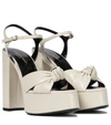 SAINT LAURENT BIANCA 125 LEATHER PLATFORM SANDALS,P00532053