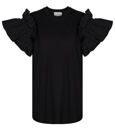 Victoria Victoria Beckham Women's Ruffle Organic-cotton T-shirt In Black